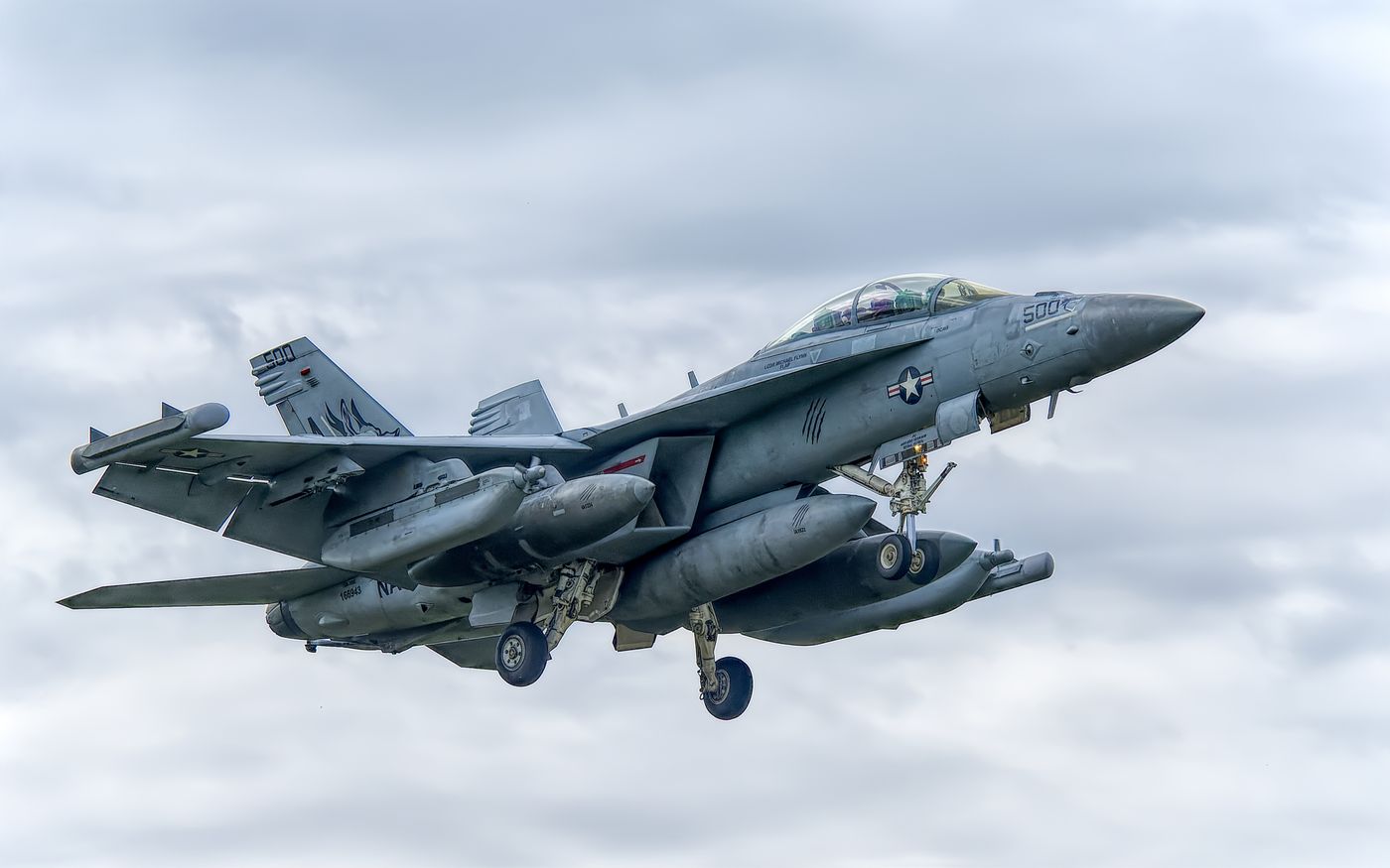 U.S. Navy jet in flight